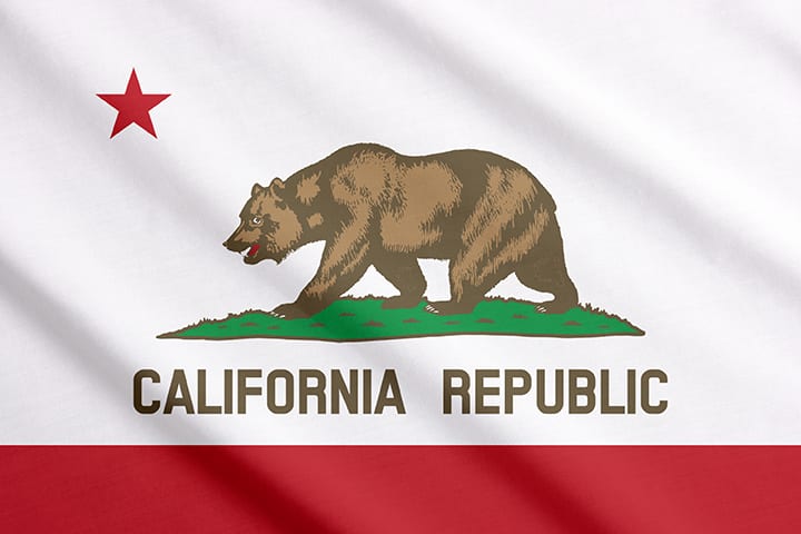 California flag waving.