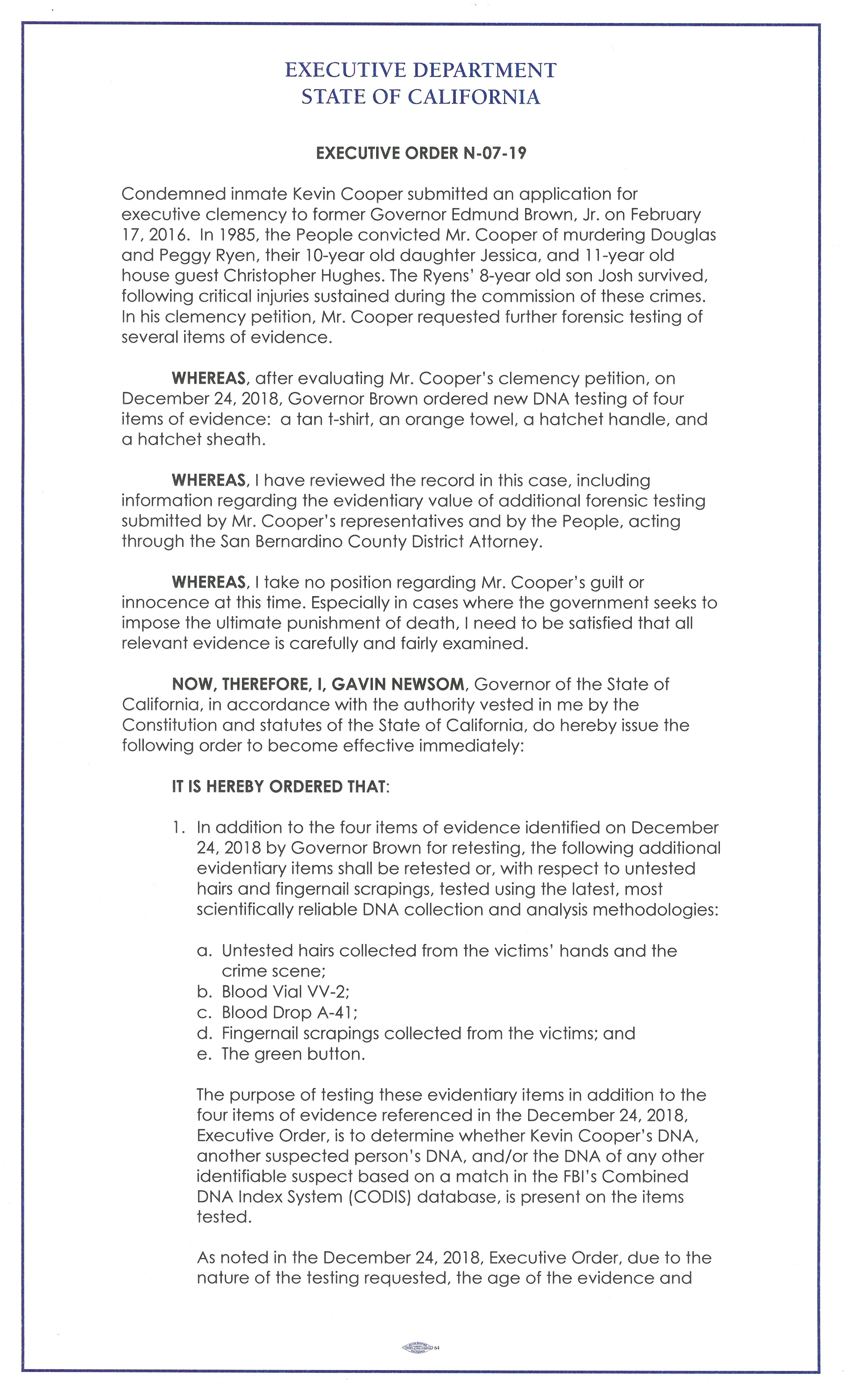 Governor Newsom Issues Executive Order California Governor