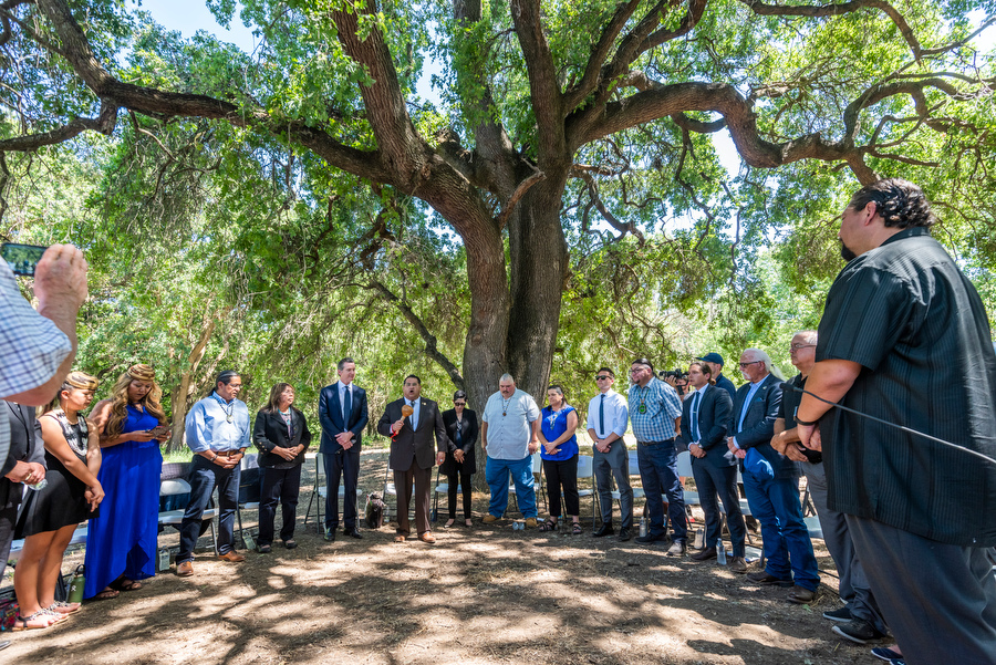 DSC_6549—California Governor Gavin Newsom speaks to tribal leaders during an event in West Sacramento, Tuesday, June 18, 2019. Photo by Brian Baer, California State Parks.