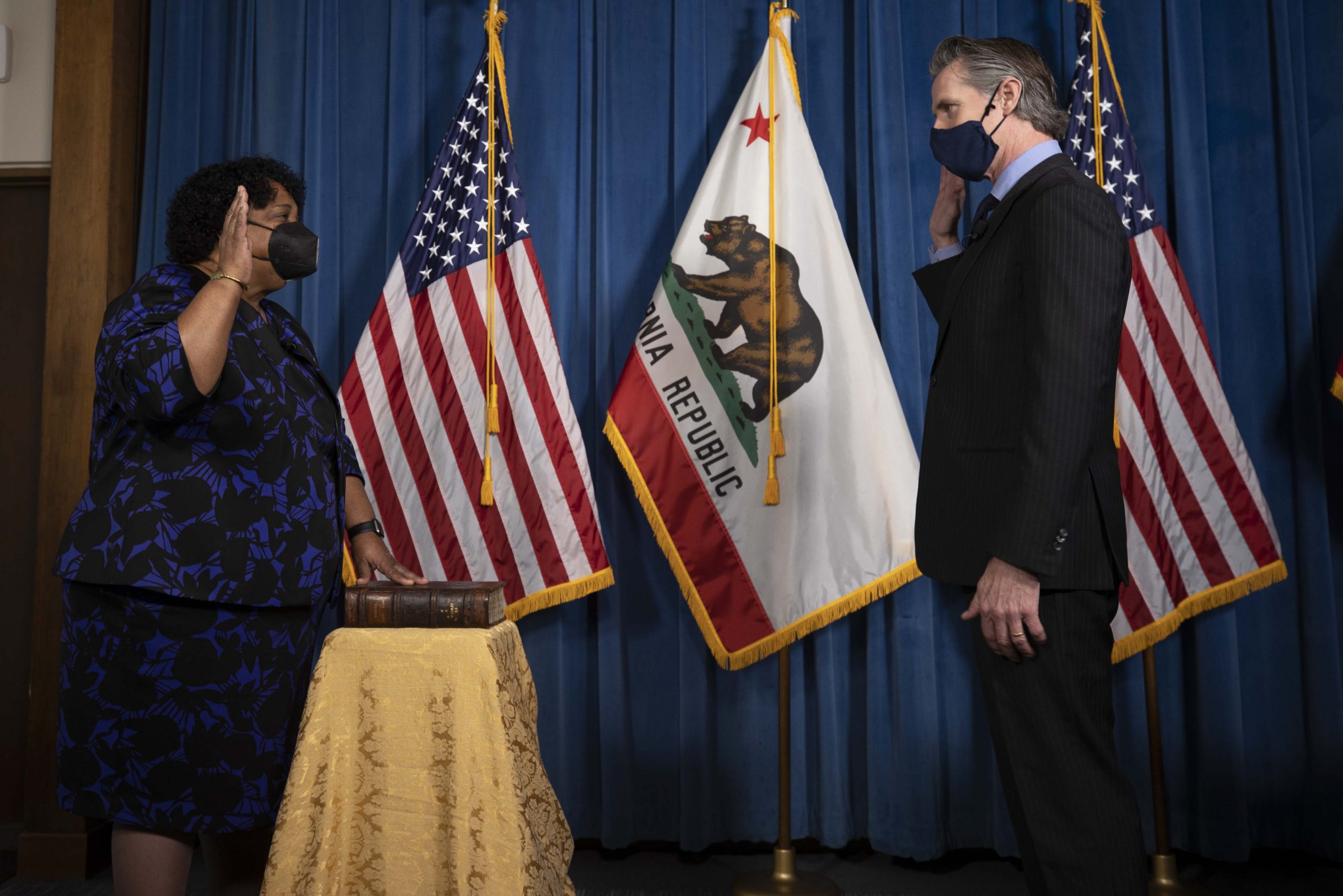 Dr. Weber swearing in.