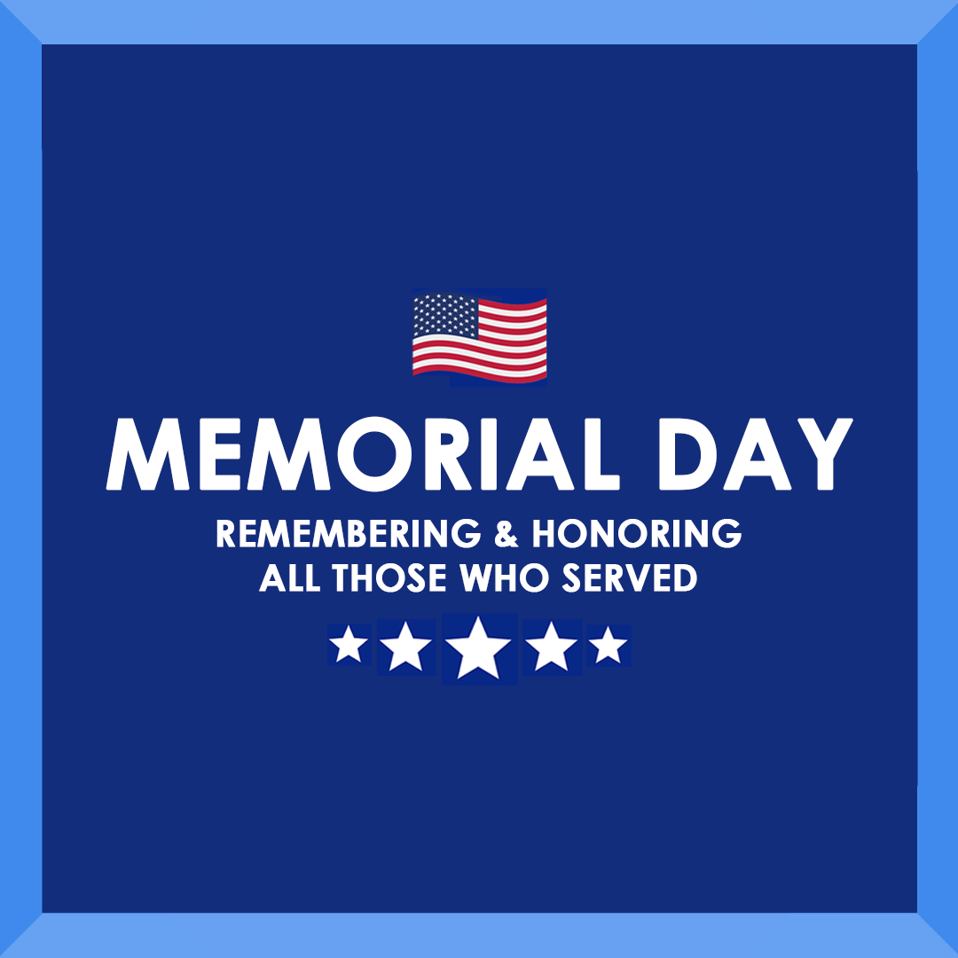 Memorial Day graphic with flag