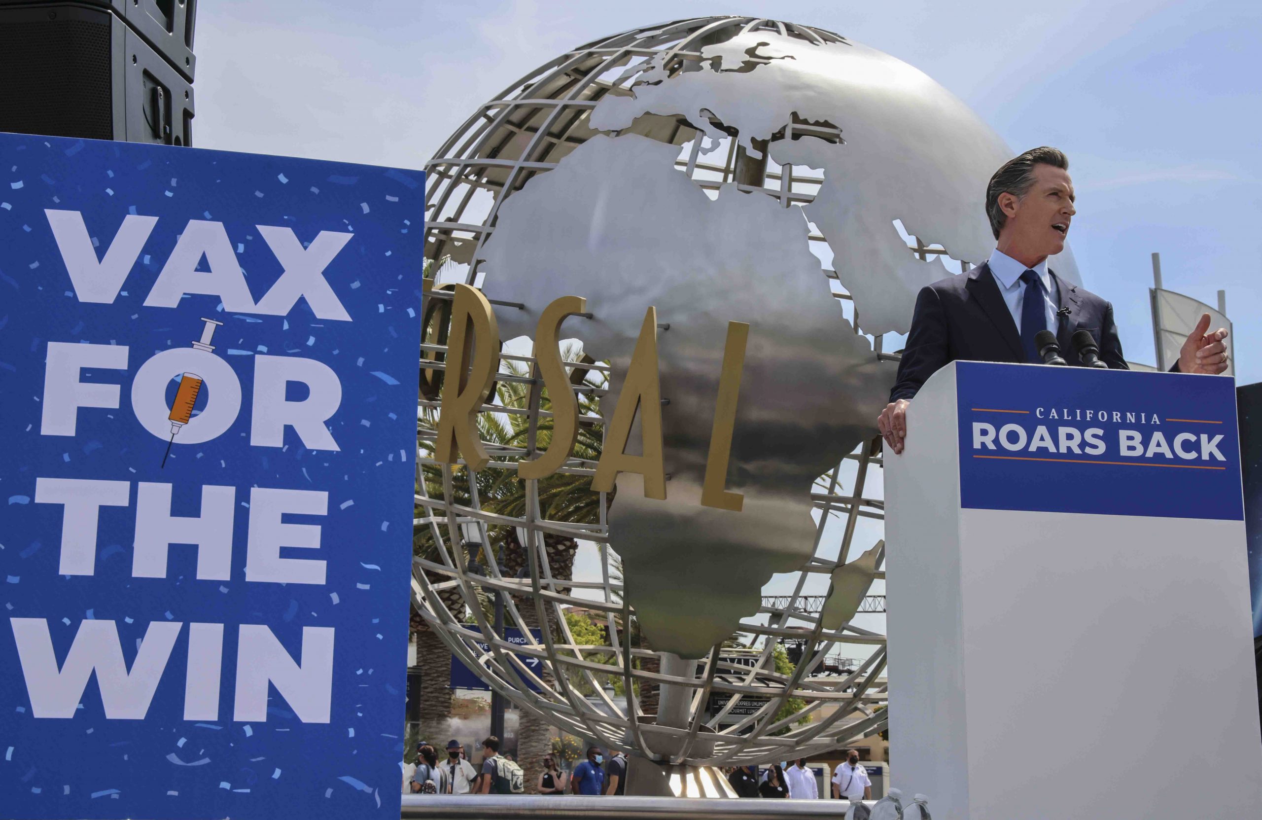 California Roars Back At Universal Studios Hollywood Governor Newsom Ushers In State S Full Reopening And Draws 15 Million In Vax For The Win Grand Prizes California Governor
