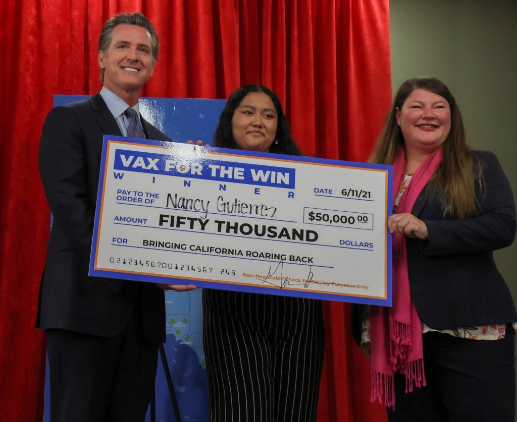 Governor Newsom Announces New Rewards For Vaccinated Californians As Second Round Of Vax For The Win 50k Winners Is Drawn California Governor