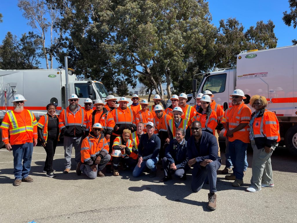 Governor Newsom with Caltrans workers