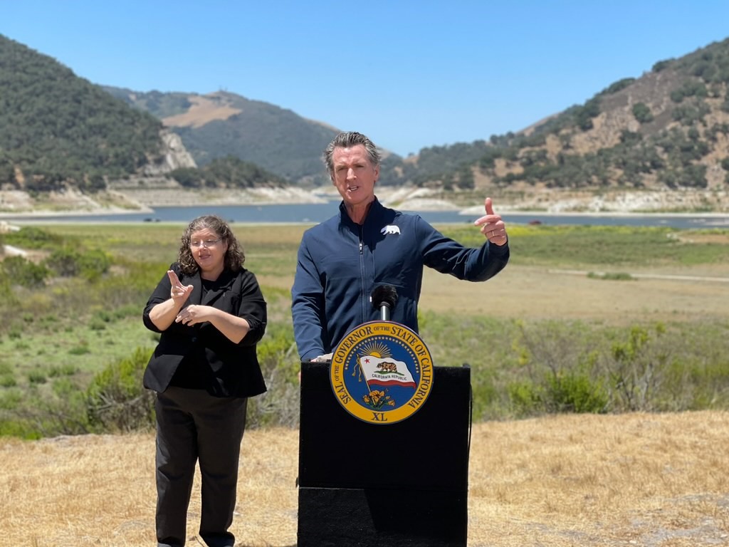 Governor Newsom speaks at Lopez Lake