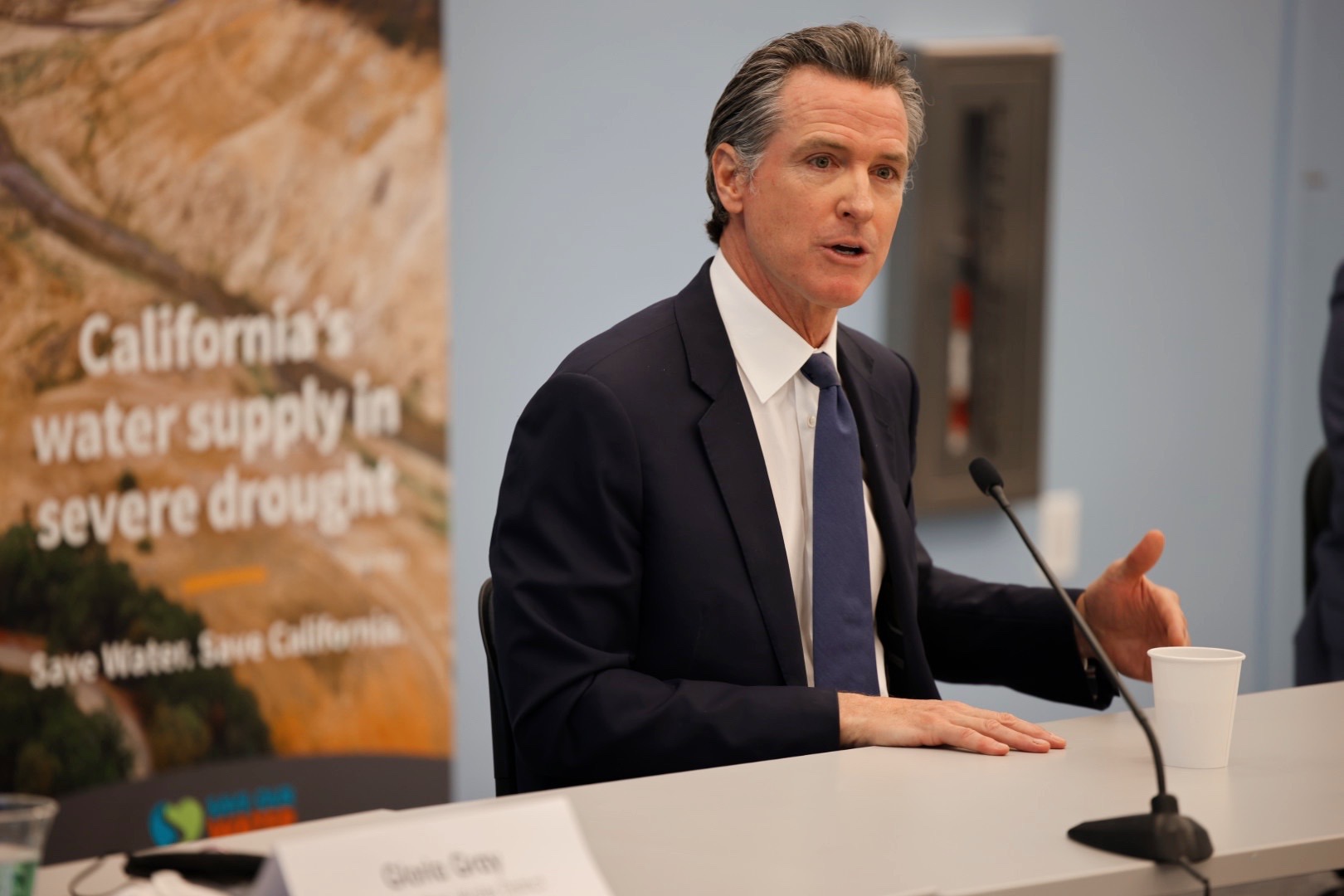 Governor Newsom speaks at drought meeting