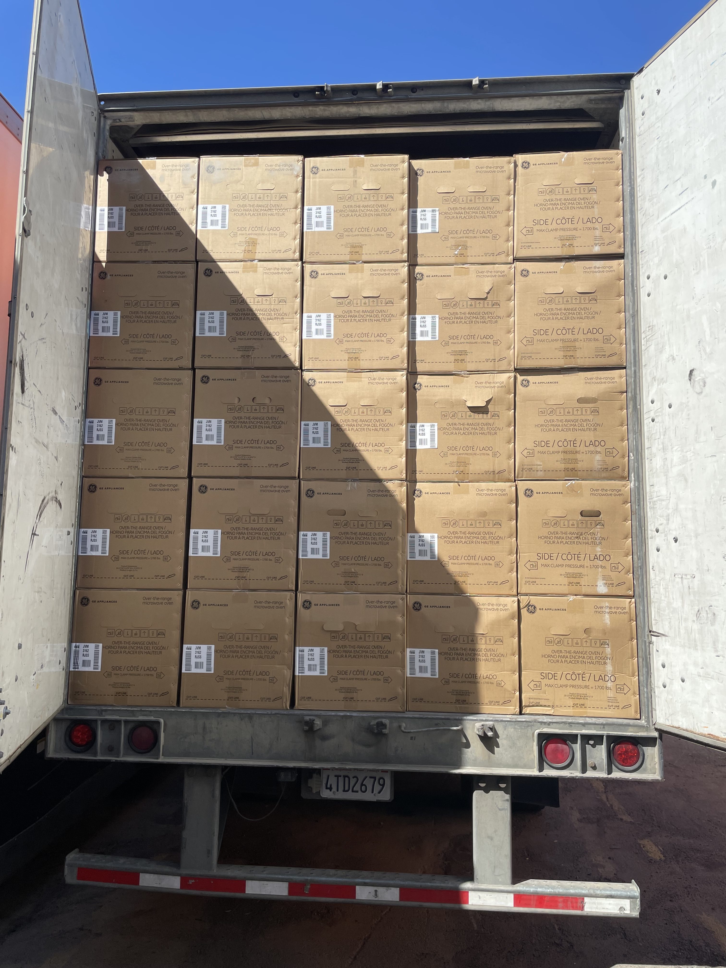 boxes in a truck