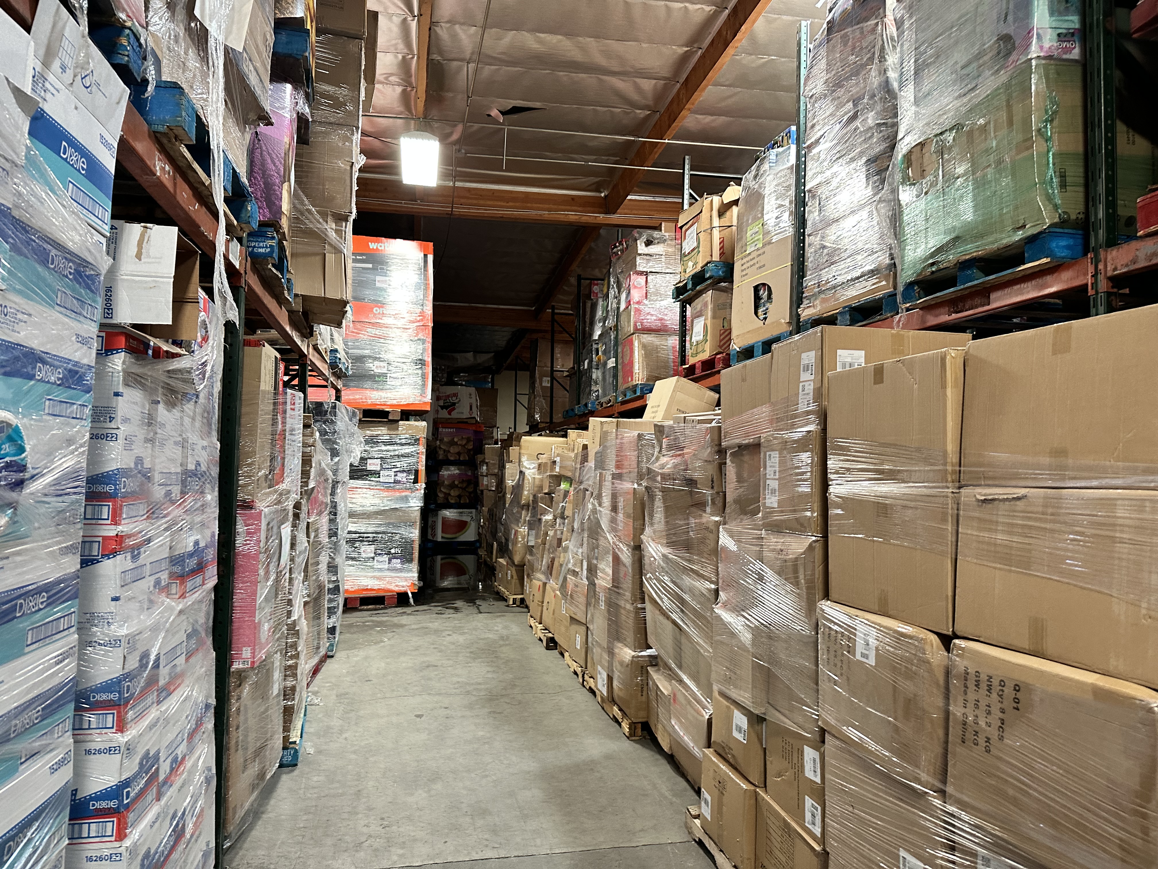 boxes in a warehouse