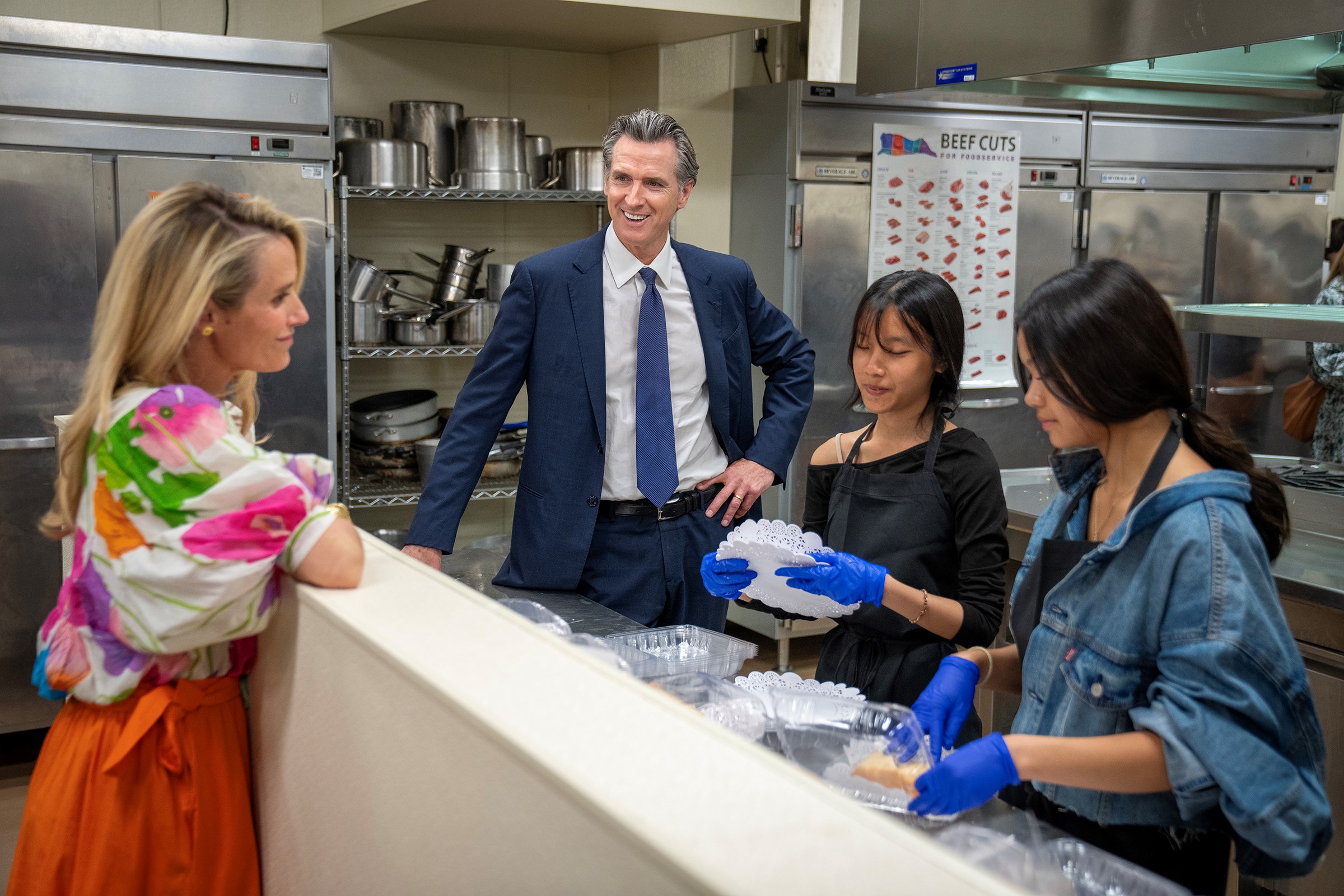 Governor Newsom and the First Partner visit students in a career pathway program