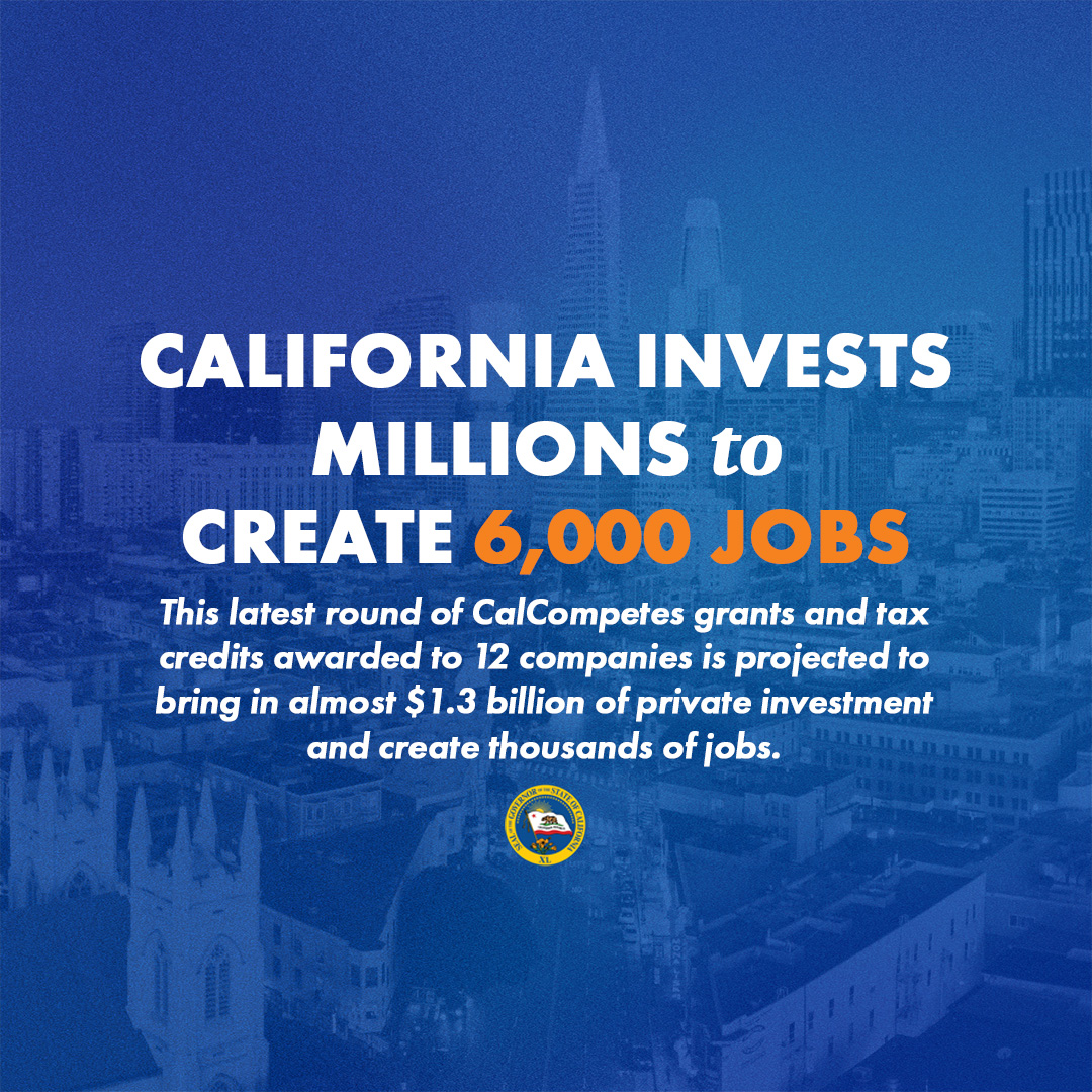 California Invests $149 Million in Cutting-Edge Companies, Creating Nearly 6,000 Jobs