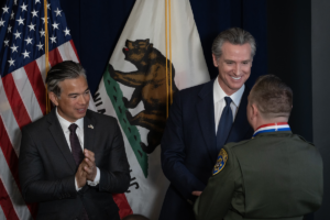 Governor Newsom and Attorney General Bonta present Medal of Valor Award