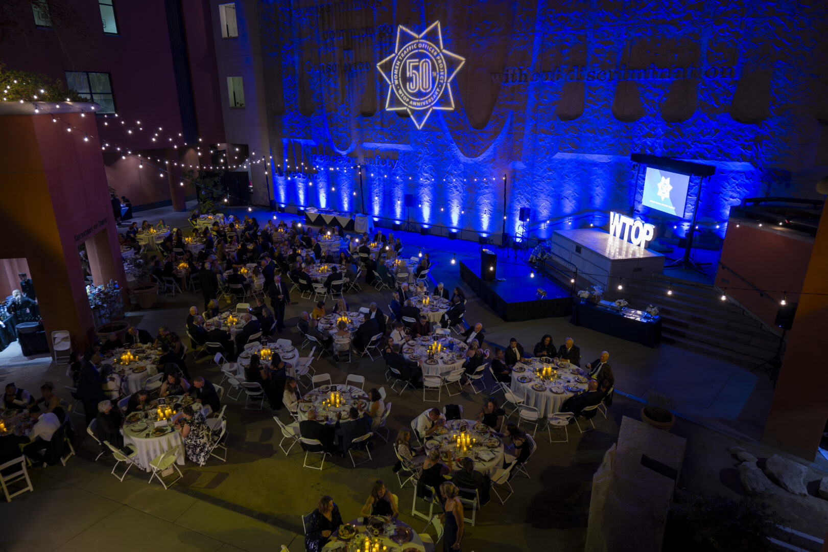 Overhead view of 50th anniversary gala 