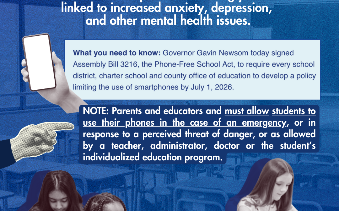 Governor Newsom signs legislation to limit the use of smartphones during school hours