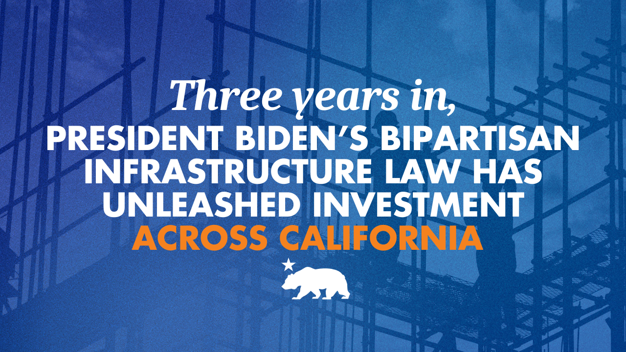 Three years in, President Biden’s Bipartisan Infrastructure Law has unleashed investment across California | Governor of California