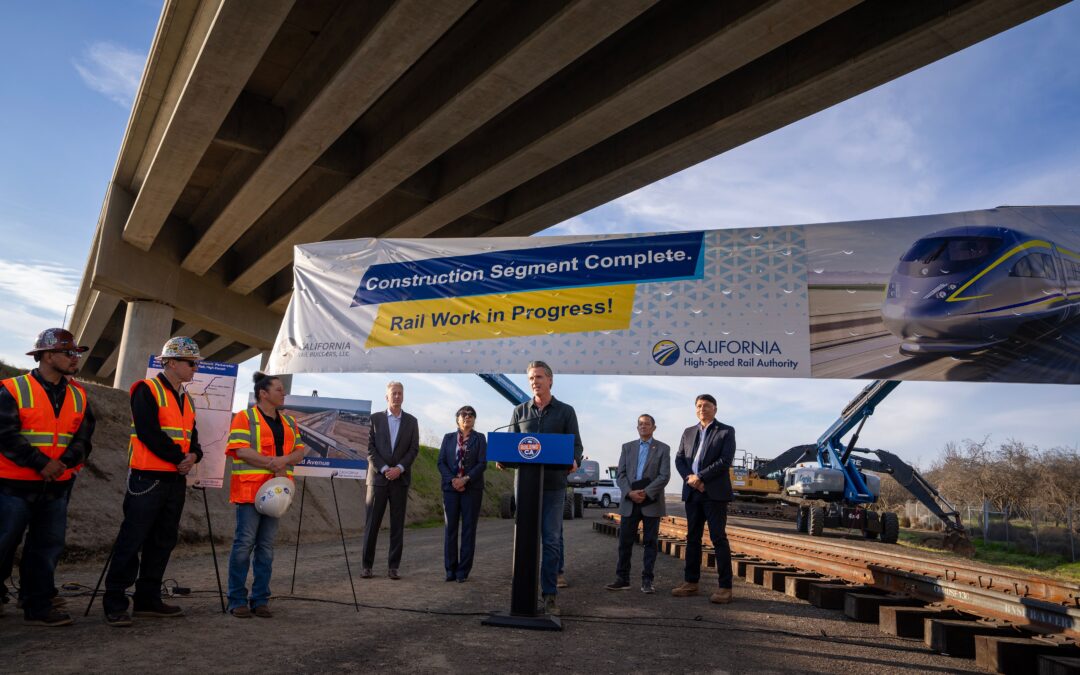 Governor Newsom marks new track-laying phase of high-speed rail with completion of key construction and continued partnership