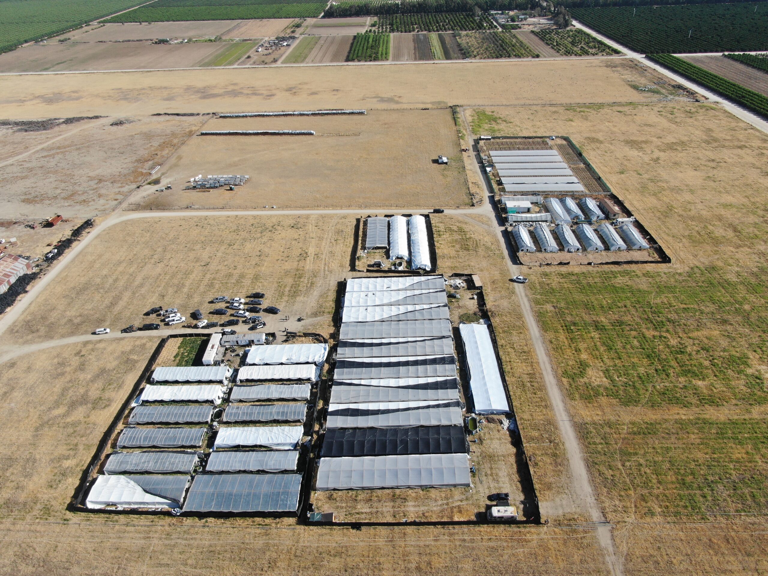 An aerial view of an illegal cannabis operation