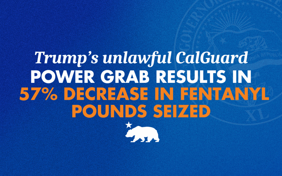 Trump’s unlawful CalGuard power grab results in 57% decrease in fentanyl pounds seized