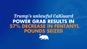 Trump’s unlawful CalGuard power grab results in 57% decrease in fentanyl pounds seized