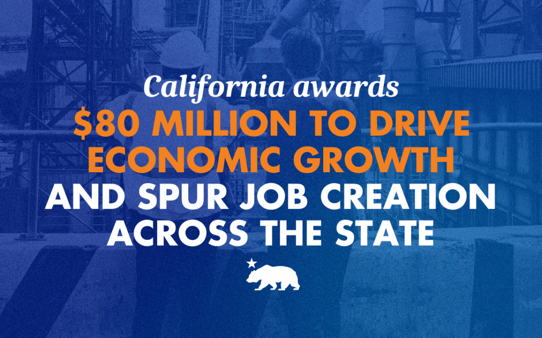 California awards $80 million to drive economic growth and spur job creation across the state