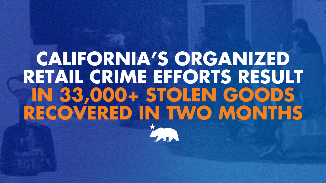 California’s organized retail crime efforts result in 33,000+ stolen goods recovered in two months