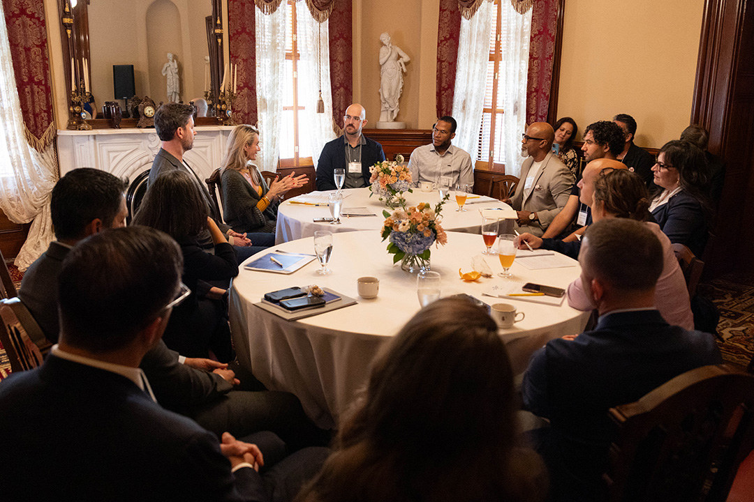 Jennifer Siebel Newsom speaking to a group of people