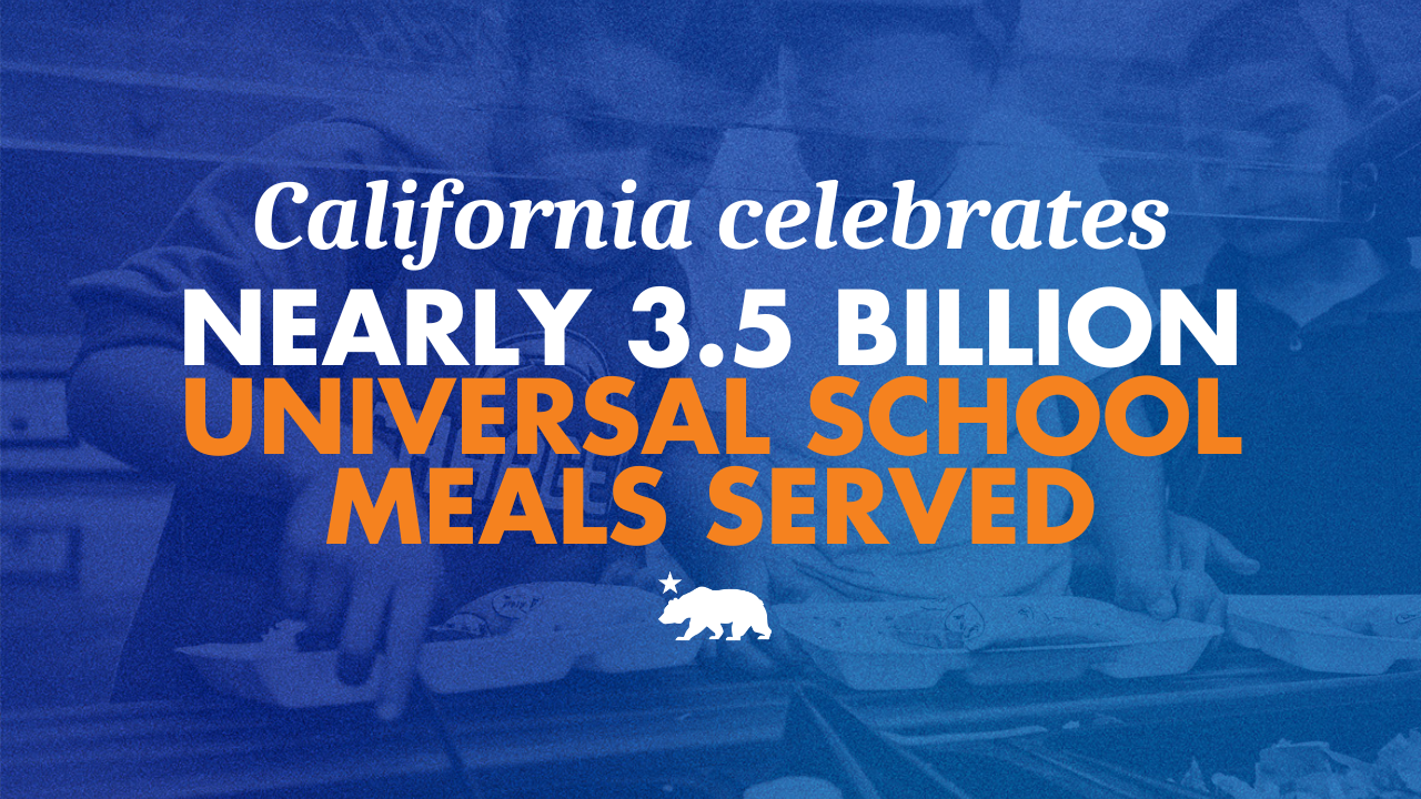 California celebrates nearly 3.5 billion universal school meals served