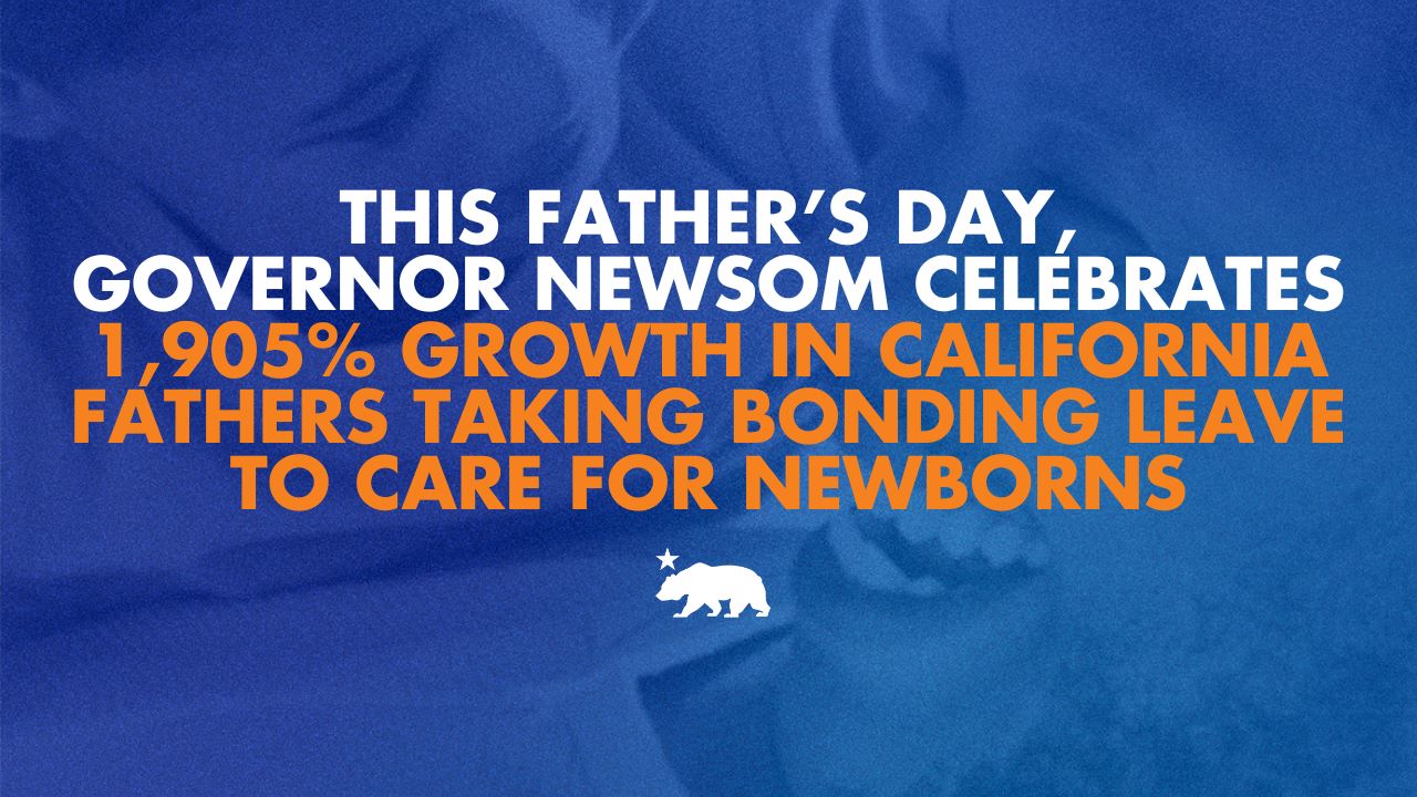 This Father’s Day, Governor Newsom celebrates 1,905% growth in California fathers taking bonding leave to care for newborns